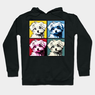 Pop Retro Maltese Art Painting - Cute Puppy Hoodie